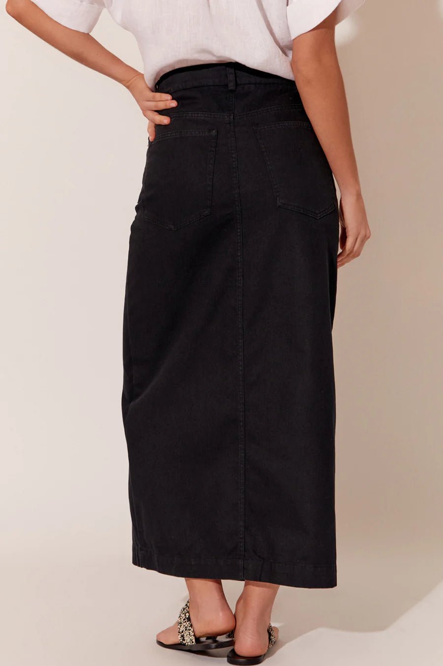 Asher Split Front Maxi Skirt (Black) - Something For Me​​