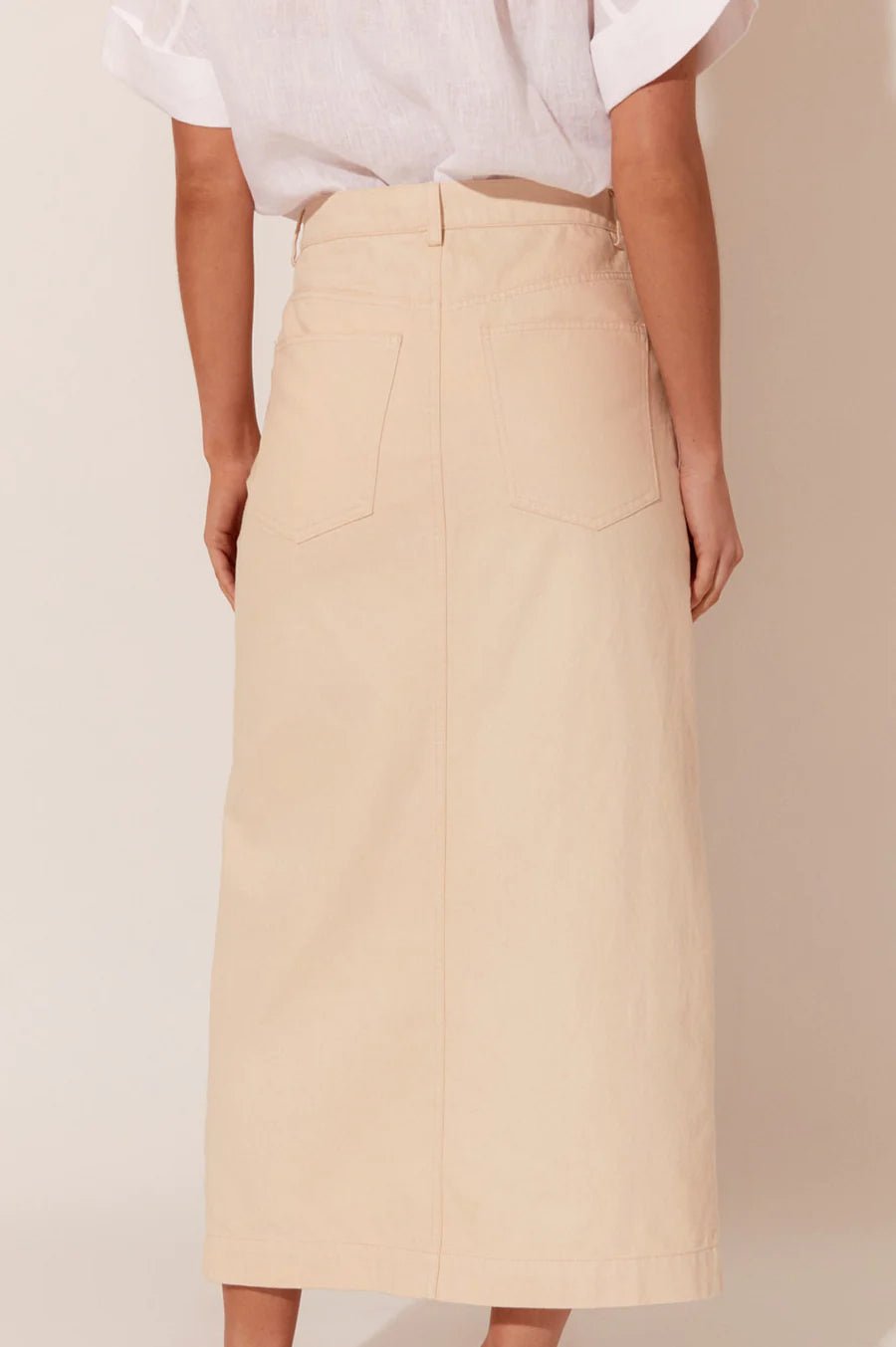 Asher Split Front Maxi Skirt (Cream) - Something For Me​​