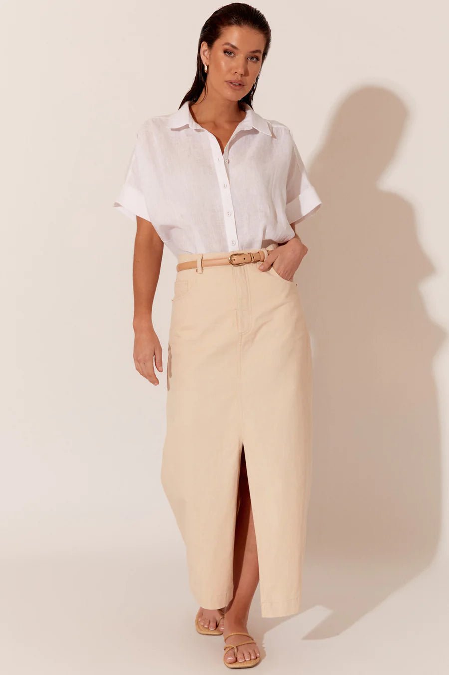 Button down maxi skirt dress hot sale