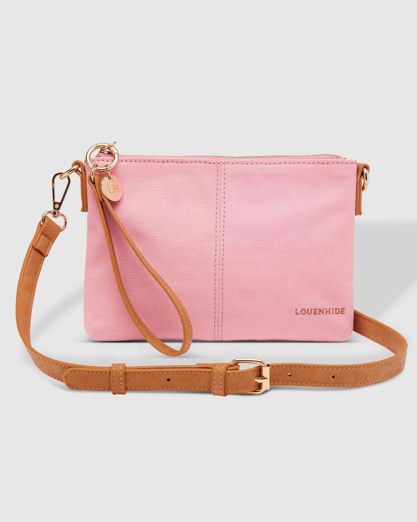 Baby Sophie Crossbody Bag (Pink Canvas/Camel) - Something For Me​​