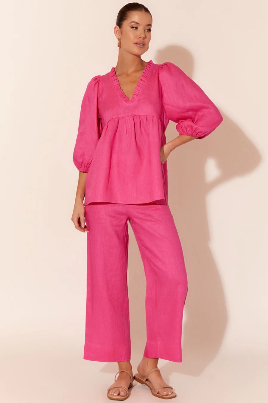 Delaney Linen Pant (Pink) - Something For Me​​