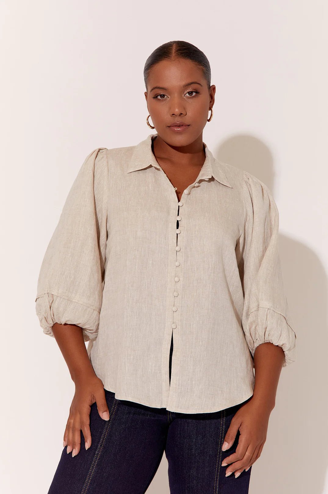 Esther Linen Shirt (Natural)  - Something For Me​​