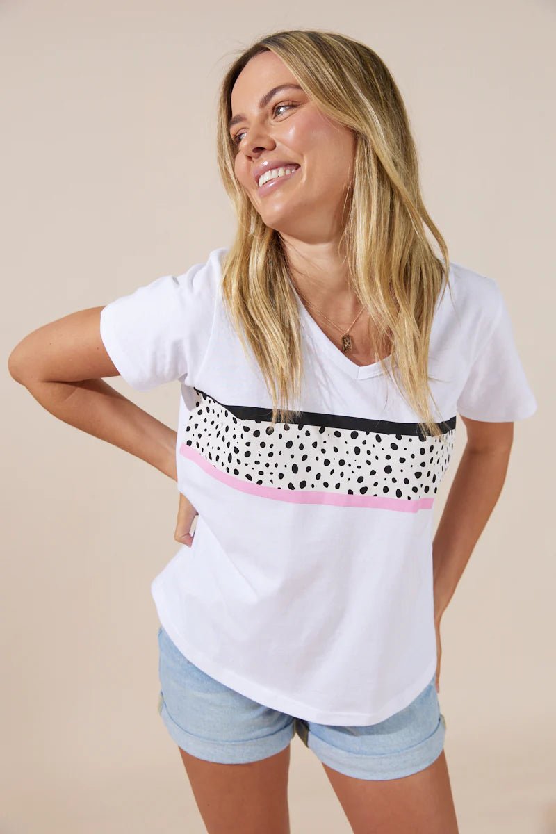 Harlow Tee (White/Leopard) - Something For Me​​