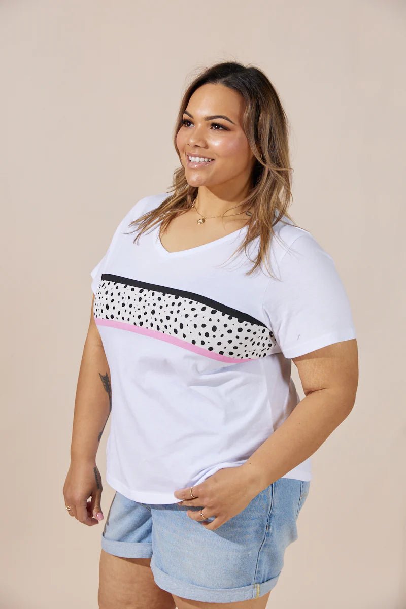 Harlow Tee (White/Leopard) - Something For Me​​