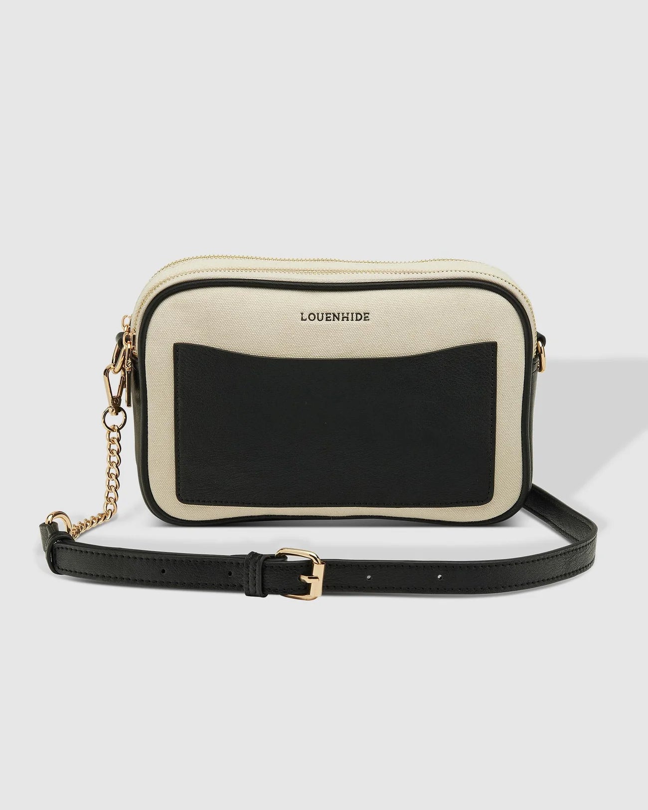 Jolene Canvas Crossbody Bag (Cream Black) - Something For Me​​