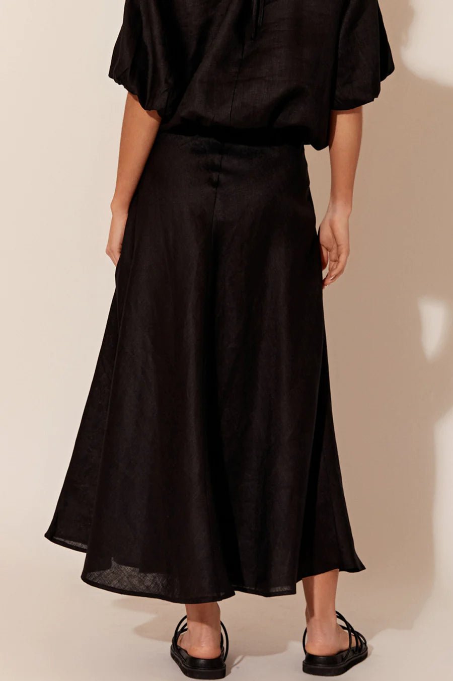 Lena Linen Skirt (Black) - Something For Me​​
