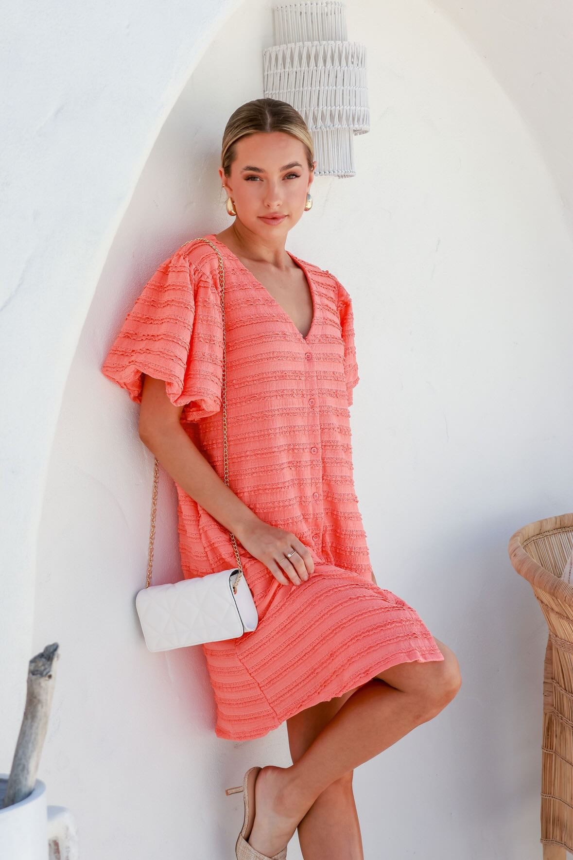 Libby Dress (Coral) - Something For Me​​
