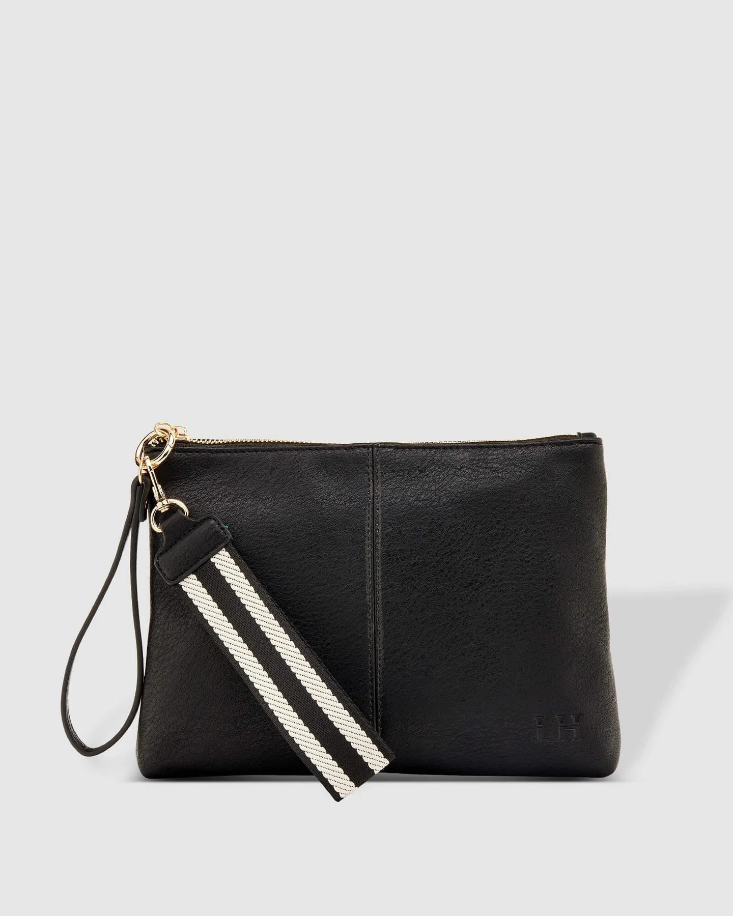 Molly Stripe Strap Clutch (Black) - Something For Me​​