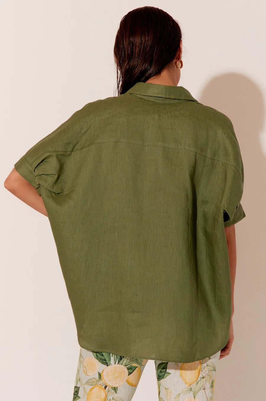 Naomi Linen Shirt (Khaki) - Something For Me​​