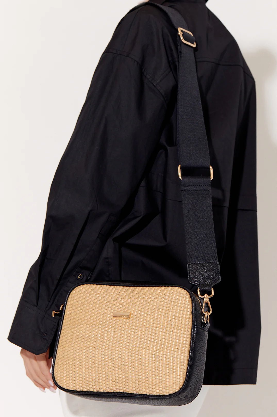 Paloma Strap Cross Body Bag (Black Natural) - Something For Me​​