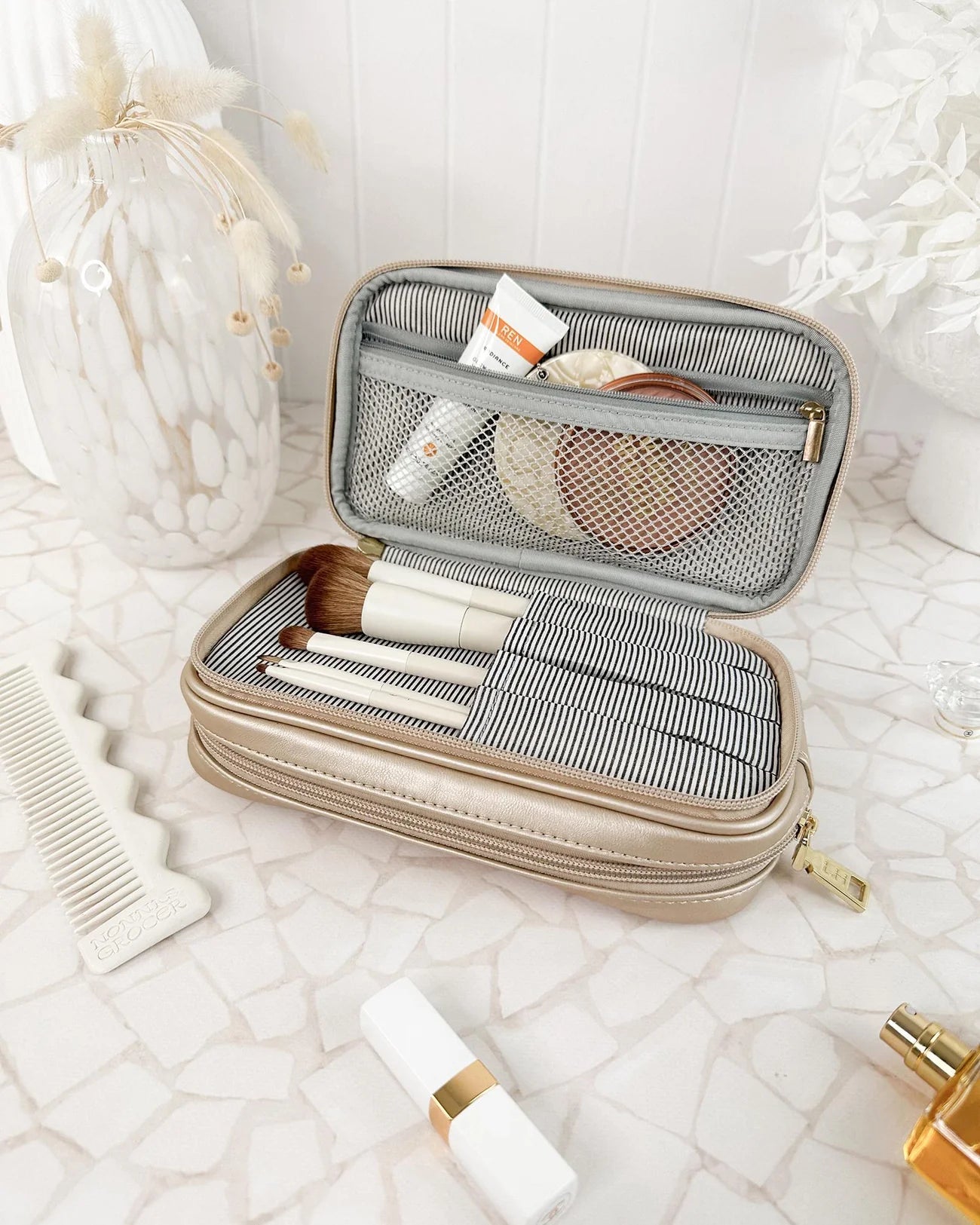 Rosie Makeup Case (Champagne) - Something For Me​​