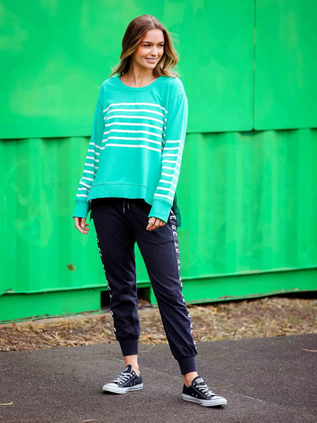 Sarah Stripe Sweater (Spring Green) - Something For Me​​