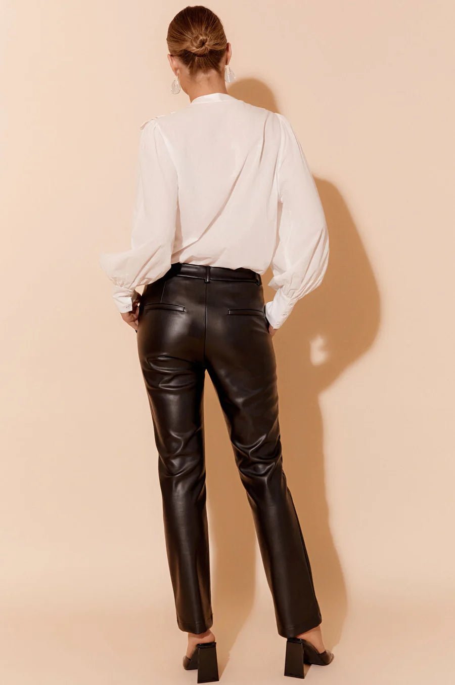Tara Faux Leather Pant (Black) - Something For Me​​