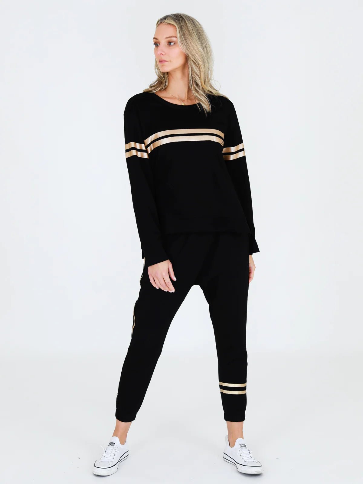 Terry Two-Stripe Graphic Sweatshirt - Something For Me​​