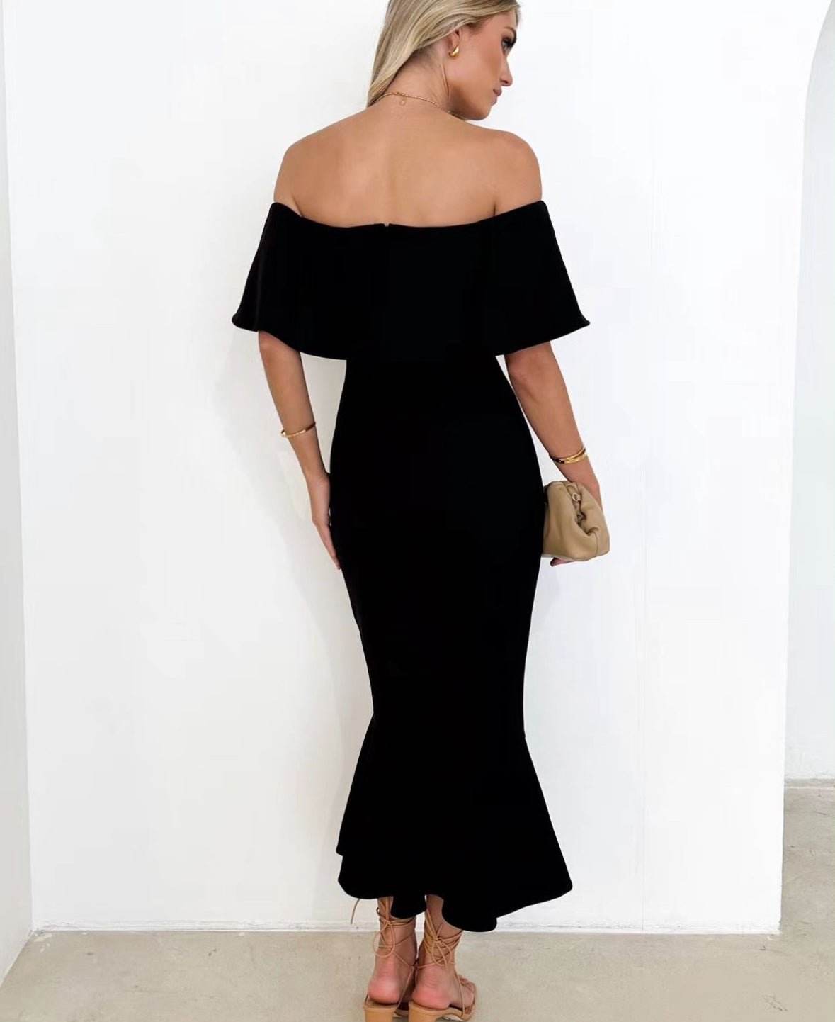 Zoey Midi Dress (Black) - Something For Me​​