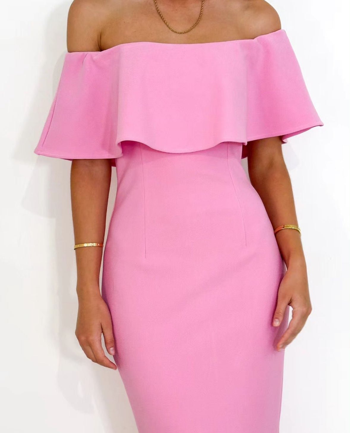 Zoey Midi Dress (Pink) - Something For Me​​